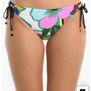 La Blanca Floral Bikini Bottom with Side Ties Size 10 New